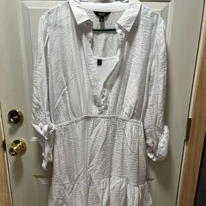 Vera Wang White Textured Dress